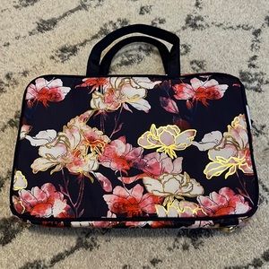 Kestrel Blue & Pink Floral Cosmetic Makeup Bag
